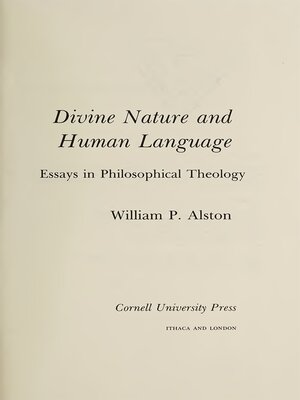 cover image of Divine Nature and Human Language